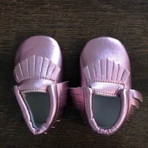 Metalic Pink Moccasins Size 4